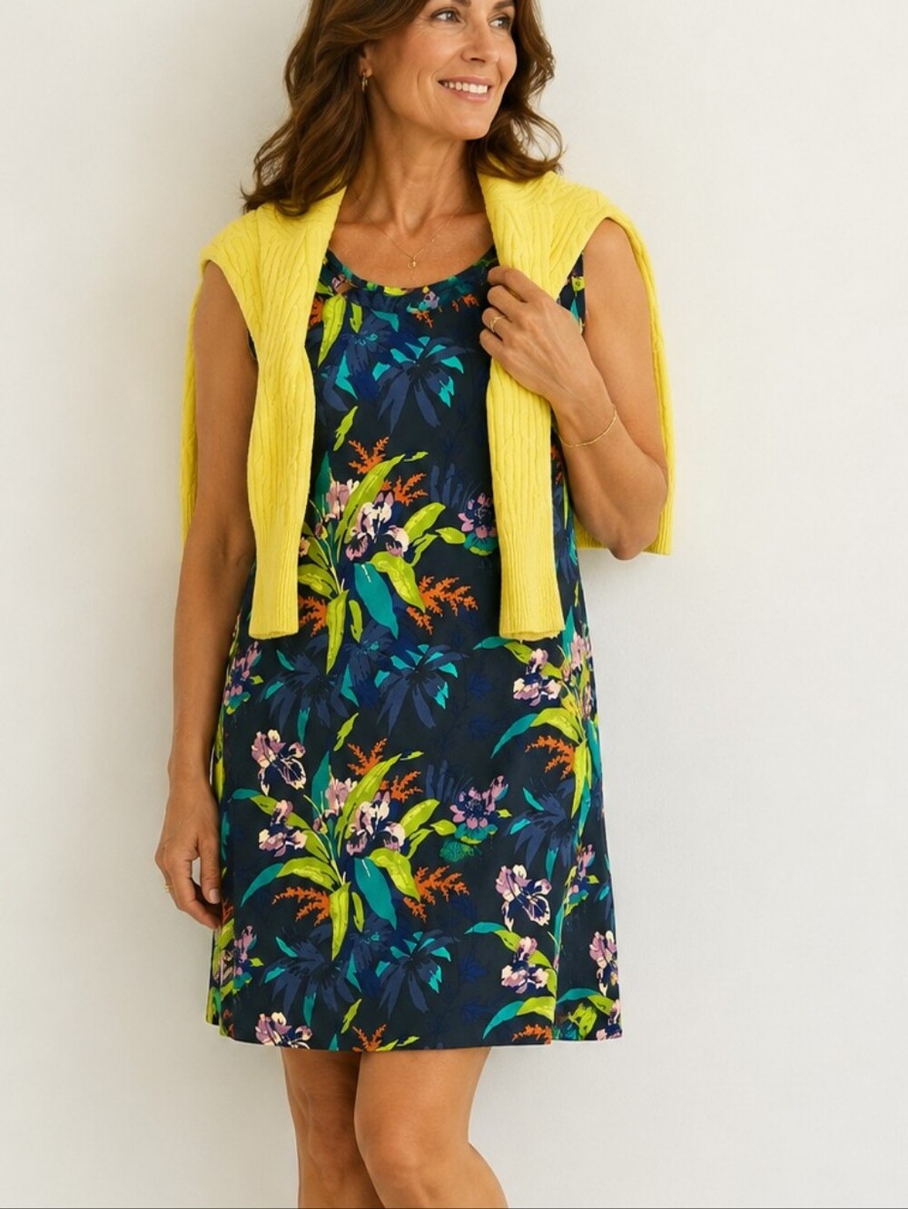 Columbia Tropical Navy Floral Sleeveless Dress